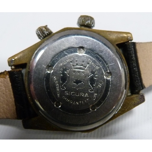 115 - Sicura 23 jewels Superwaterproof 400 vacuum tested manual wind diver's watch, c. 1960s, case diamete... 