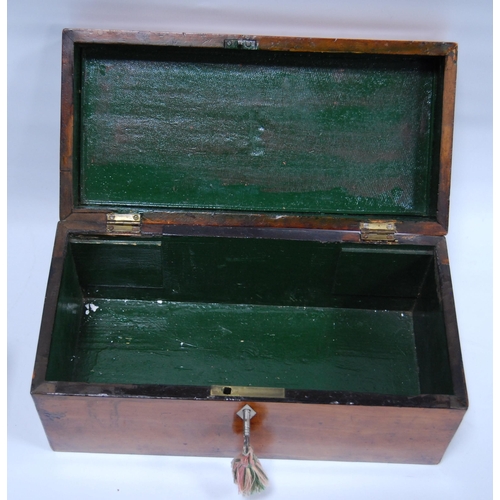 193 - George III satinwood box (formerly a tea caddy) with bone escutcheon, 14cm high, 29.5cm wide and 14.... 