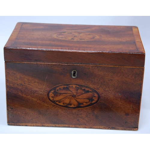 193 - George III satinwood box (formerly a tea caddy) with bone escutcheon, 14cm high, 29.5cm wide and 14.... 