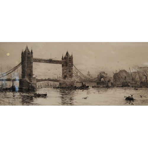 305 - Frank Harding (British, 1935 - 1990)Tower BridgeSigned and titled in pencil, etching, 15cm x 35cm.  ... 