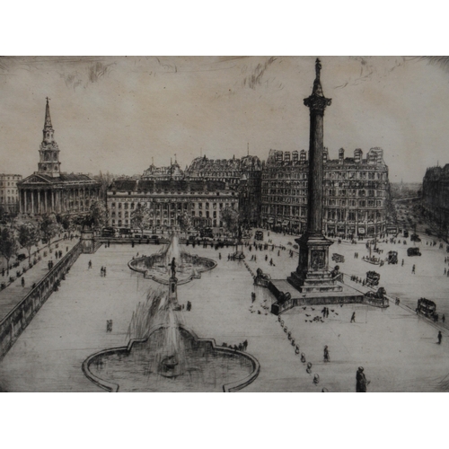 307 - Alfred J Bennett (British, 1861 - 1923)'Trafalgar Square from Canadian Building', 'Trafalgar Square ... 