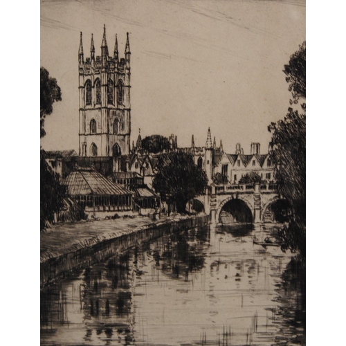 308 - Alfred J Bennett (British, 1861 - 1923)'Magdalene College and Bridge, Oxford', 'Clarendon Building a... 