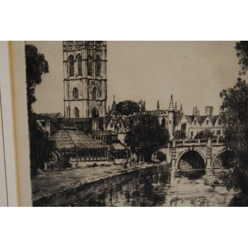 308 - Alfred J Bennett (British, 1861 - 1923)'Magdalene College and Bridge, Oxford', 'Clarendon Building a... 