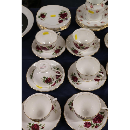 77A - Colclough floral decorated teaset, another part teaset, and a collectors' plate.