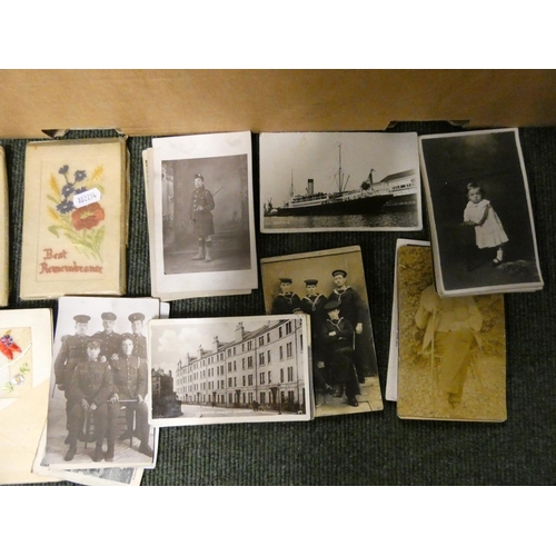 189 - POSTCARDS.  A collection in three albums & a military pouch, & some loose. Many subject... 