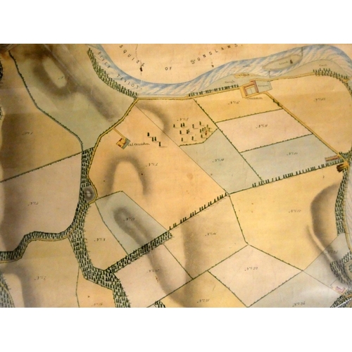 225 - MCPHERSON W., Surveyor.  Plan of the Estate of Ormiston. Pen, ink & watercolour with d... 