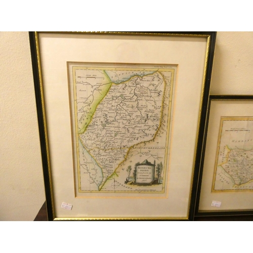 226 - KITCHIN T.  A New Map of Berwick Shire. Hand col. eng. antique map in Hogarth frame; also ... 