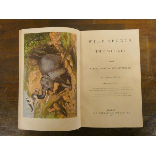 231 - GREENWOOD JAMES.  Wild Sports of the World. Chromolitho frontis & plates, other plates... 