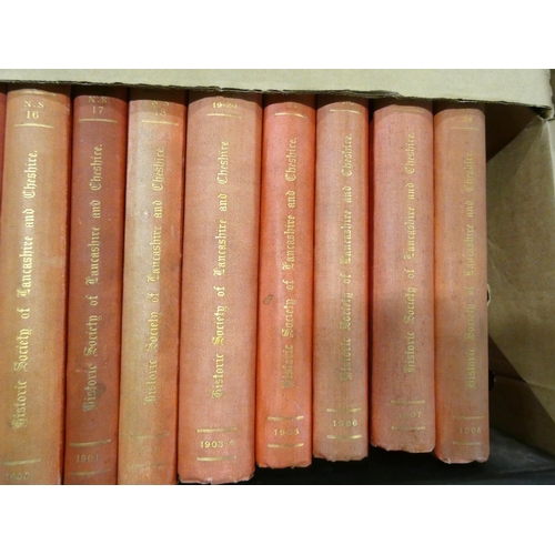 26 - HISTORIC SOCIETY OF LANCASHIRE & CHESHIRE.  Transactions. N.S. vols. 7/8 to 24. Orig. red cloth.... 