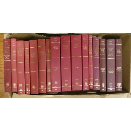 34 - BRITISH RECORD SOCIETY.  Index Library. 18 various vols. Orig. cloth. 1990's-2013.... 