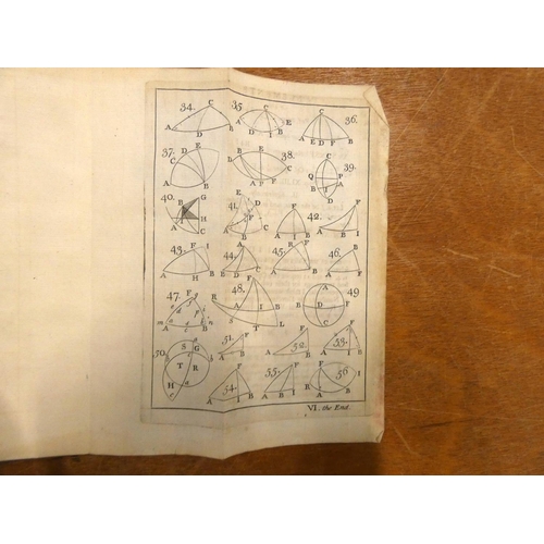 61 - (EMERSON W.).  The Elements of Trigonometry. 6 fldg. eng. plates (as called for). Old calf... 