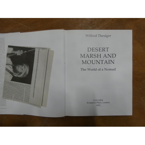 63 - THESIGER WILFRED.  Signed volumes. The Marsh Arabs, 2nd imp. in d.w., 1964 & Arabian Sands, 5th ... 