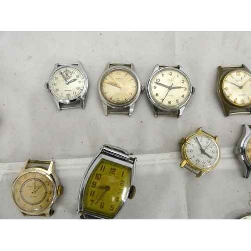 112 - Large bag of manual wind watches including Banca, Sterling, Ilona, Ingersoll, Rotary etc.