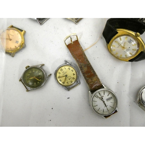 112 - Large bag of manual wind watches including Banca, Sterling, Ilona, Ingersoll, Rotary etc.