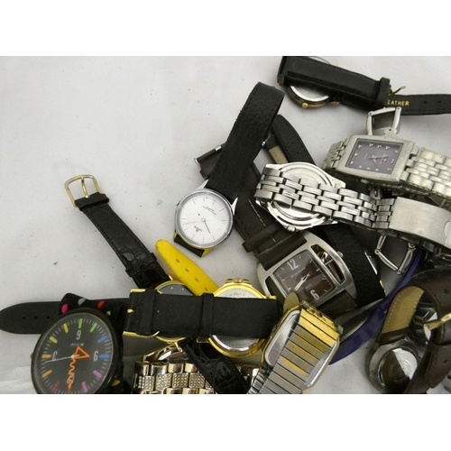 114 - Large bag of Quartz watches including Citizen, Rotary, Lorus etc.