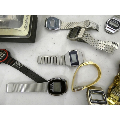 126 - Large bag of 70's, 80's digital watches including Seiko, Casio etc.