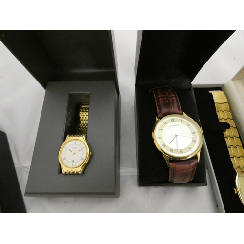 136 - Seven boxed modern men's watches including Limit, Timex, Sekonda, QQ, Slazenger.