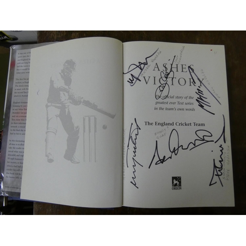 196 - CRICKET AUTOGRAPHS. Ashes Victory, The Official Story of the Greatest Ever Test Series in the Team`s... 