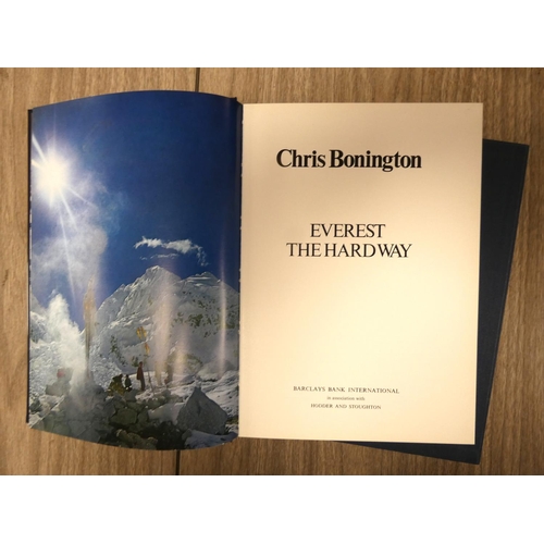 112 - BONINGTON CHRIS.  Everest the Hard Way, Illus. D.w. Signed by Bonington & Doug Scott. ... 