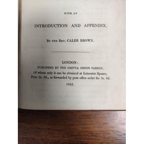 168 - ELLIOTT ROBERT.  The Gretna Green Register ... With An Introduction & Appendix by the Rev. Caleb... 