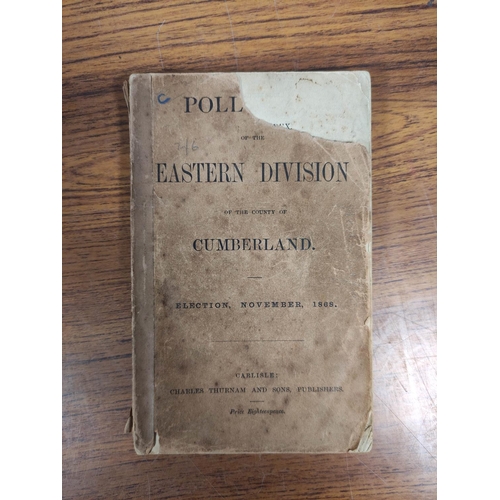 170 - Cumberland Elections.  Annotated Poll Book in well worn old cloth, probably for the 1841 E... 