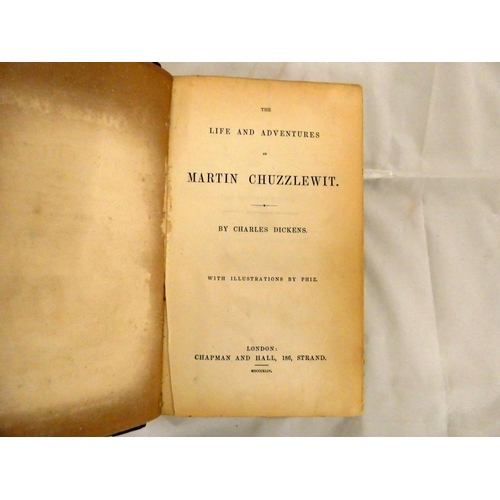 204 - DICKENS CHARLES.  Martin Chuzzlewit. Eng. frontis, title vignette (£100 on signpost), plates & i... 