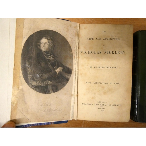 206 - DICKENS CHARLES.  The Life & Adventures of Nicholas Nickleby. Eng. port. frontis & plates (m... 