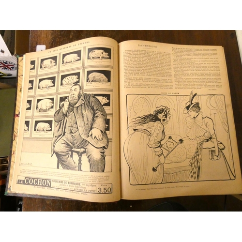 261 - Le Rire, Journal Humoristique.  Bound vol. of various issues, col. wrappers, cartoon plate... 