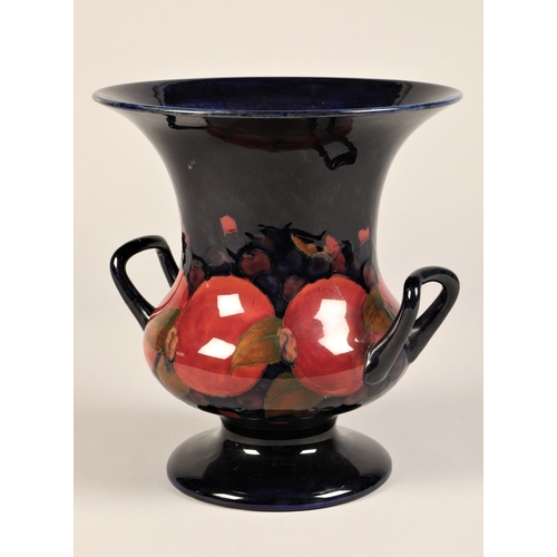 191 - Large Moorcroft pottery campana vase, decorated with pomegranate pattern, signed and incised Moorcro... 