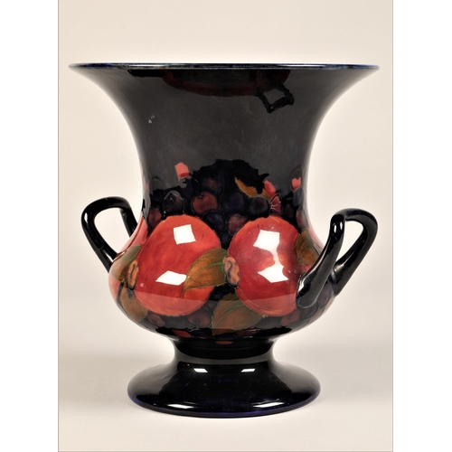 191 - Large Moorcroft pottery campana vase, decorated with pomegranate pattern, signed and incised Moorcro... 