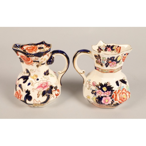 18 - Pair of Ironstone Masons Mandarin jugs, 14 cm high (2)