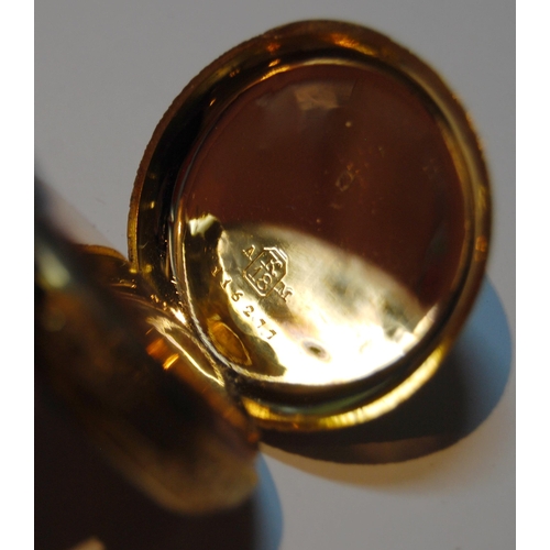 130 - Geneva cylinder pocket watch, in gold, 'K18'.