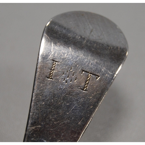 17 - Pair of silver tablespoons, initialled, by Edward Bennett, 1753, 92g.