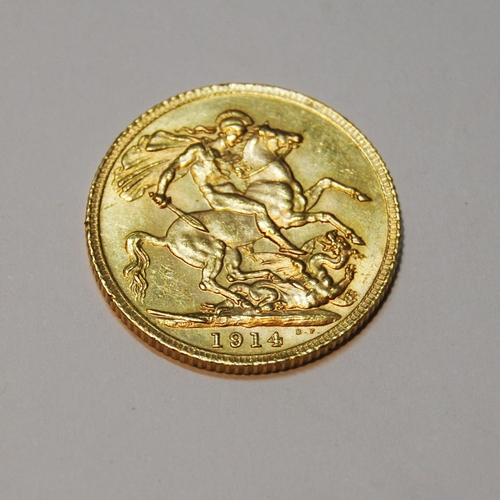 145 - Gold sovereign, 1914.