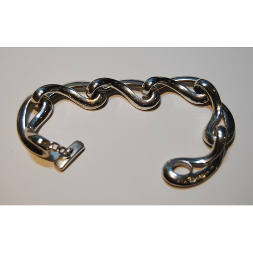 81 - Georg Jensen silver 'Infinity' bracelet with figure of eight pattern links, no. 452.