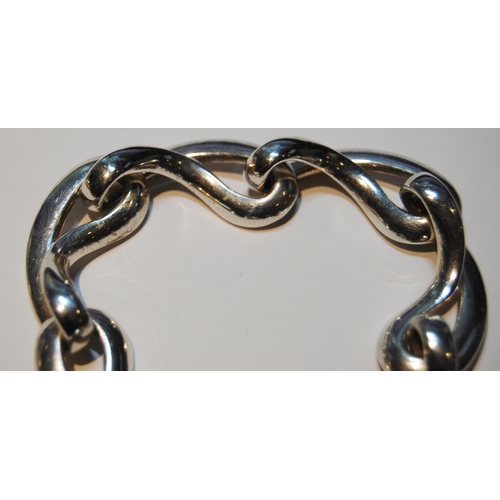 81 - Georg Jensen silver 'Infinity' bracelet with figure of eight pattern links, no. 452.