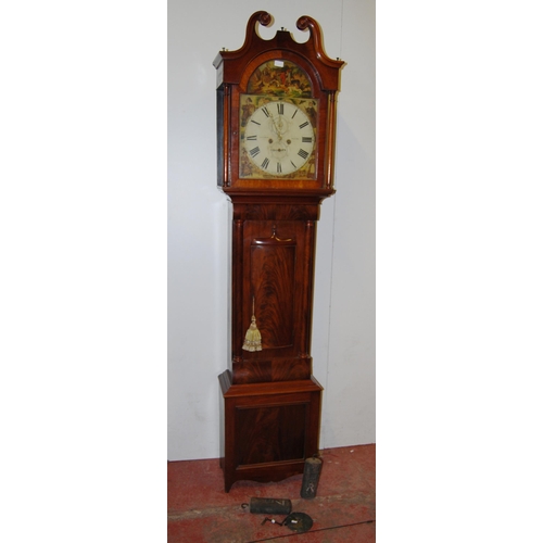 165 - J & A Marr, Falkirk Scottish 19th century mahogany eight day longcase clock, the 14in painted di... 