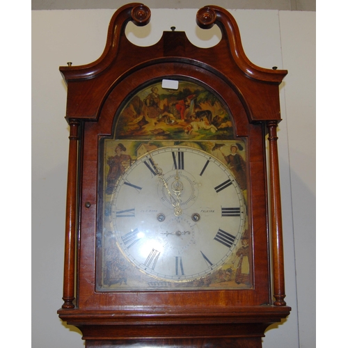 165 - J & A Marr, Falkirk Scottish 19th century mahogany eight day longcase clock, the 14in painted di... 