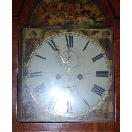 165 - J & A Marr, Falkirk Scottish 19th century mahogany eight day longcase clock, the 14in painted di... 