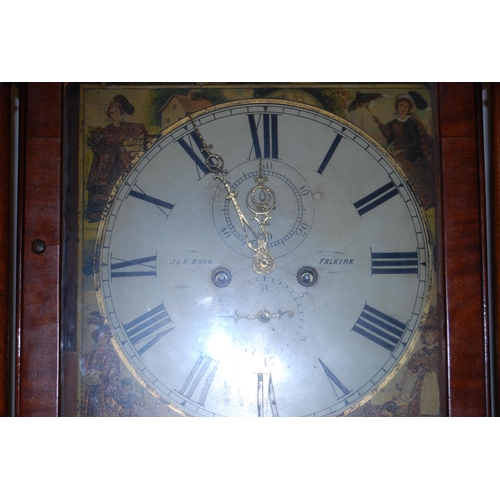 165 - J & A Marr, Falkirk Scottish 19th century mahogany eight day longcase clock, the 14in painted di... 