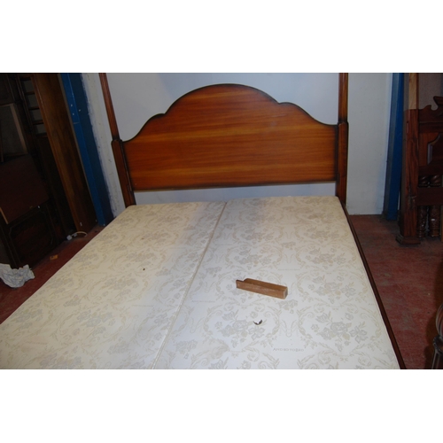 380 - Reproduction king-size four-poster bed in the Victorian style, with canopy top, on reeded column sup... 