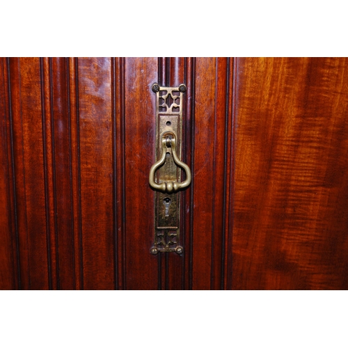 381 - Howard & Sons of London mahogany wardrobe, c. early 20th century, the moulded cornice above a la... 