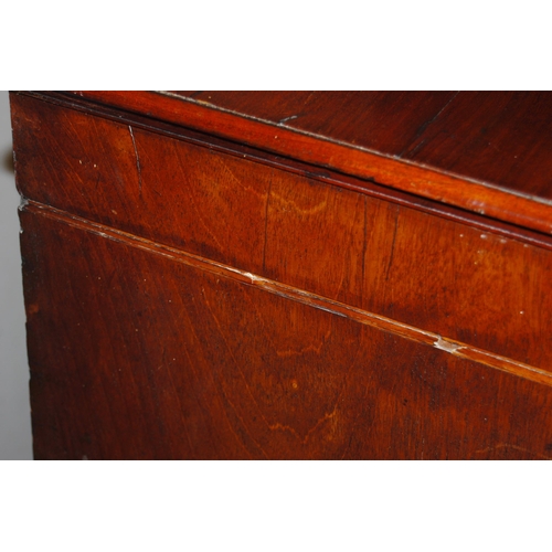 396 - 19th century mahogany chest of two short and three long graduated drawers with turned handles, on br... 