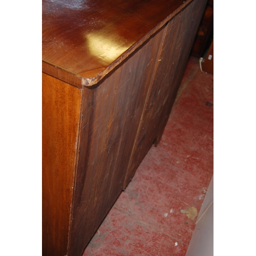 397 - 19th century mahogany bowfront chest of two short and three long graduated drawers, on bracket feet,... 