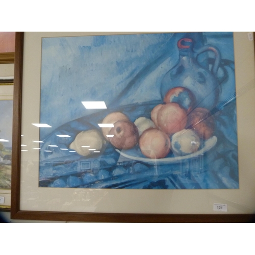 121 - After Raoul DufyFramed print and another print of apples.  (2)