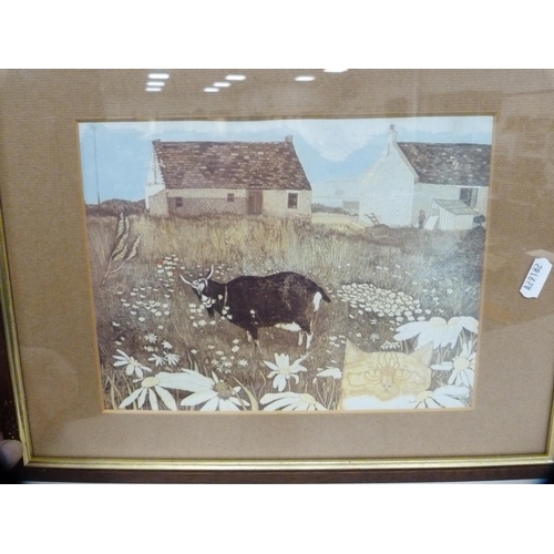 130 - Five various prints to include Ivan Anderson, two children, farmyard etc.