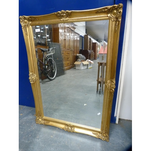 134 - Two rectangular gilt framed wall mirrors.  (2)