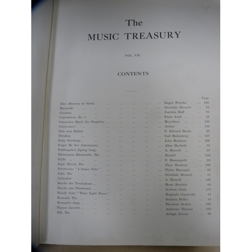 14 - Three various books of sheet music including The Music Treasury Volume Seven.