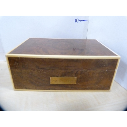 20 - 19th century inlaid mahogany tea caddy and a cigarette box.