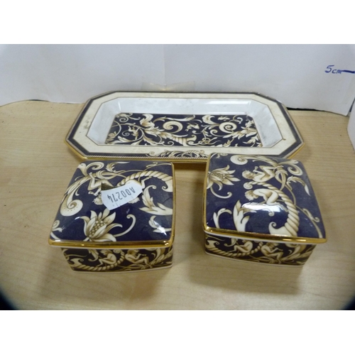 25 - Collection of Wedgwood 'Cornucopia' pattern items including clock, trinket boxes etc.